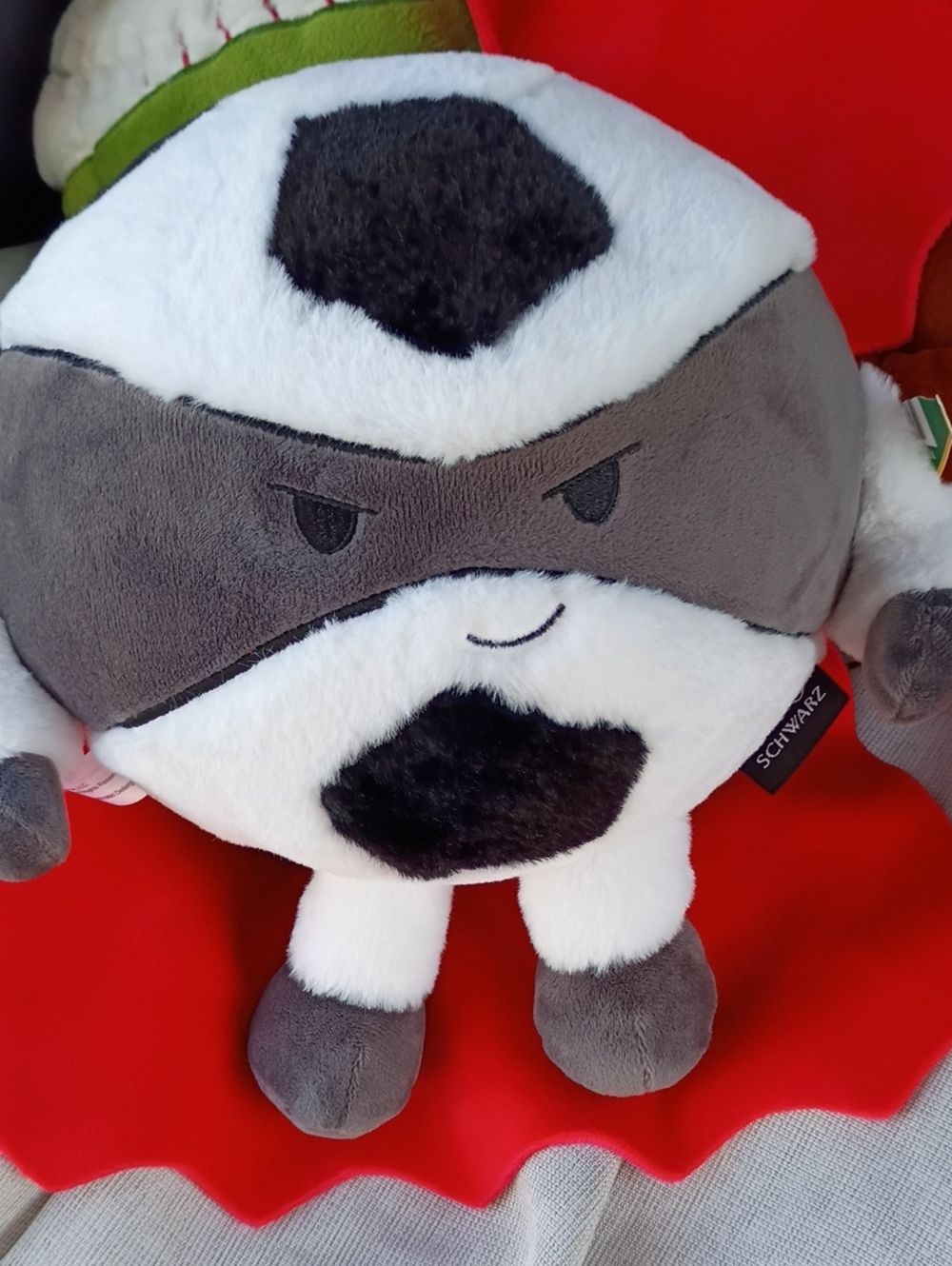 FAO Schwarz Plush Soccer Superhero - White, Gray, Black